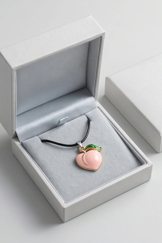 Sweet Peach Enamel Pendant Necklace