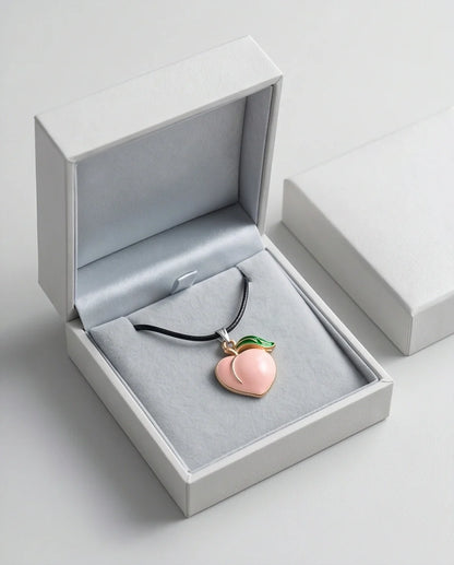 Sweet Peach Enamel Pendant Necklace