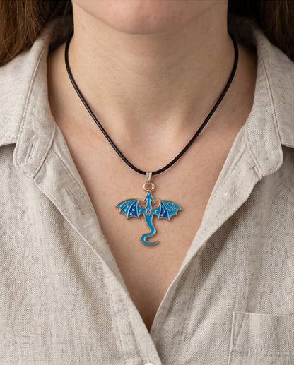 Blue Celestial Dragon Cord Necklace