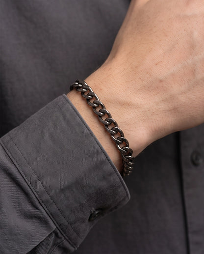Gunmetal Black Curb Chain Bracelet