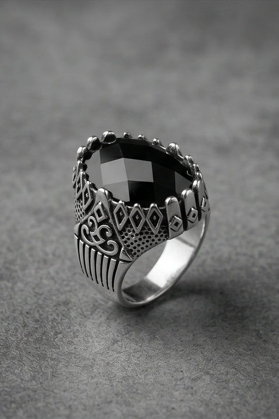 Imperial Onyx Fortress Signet Ring