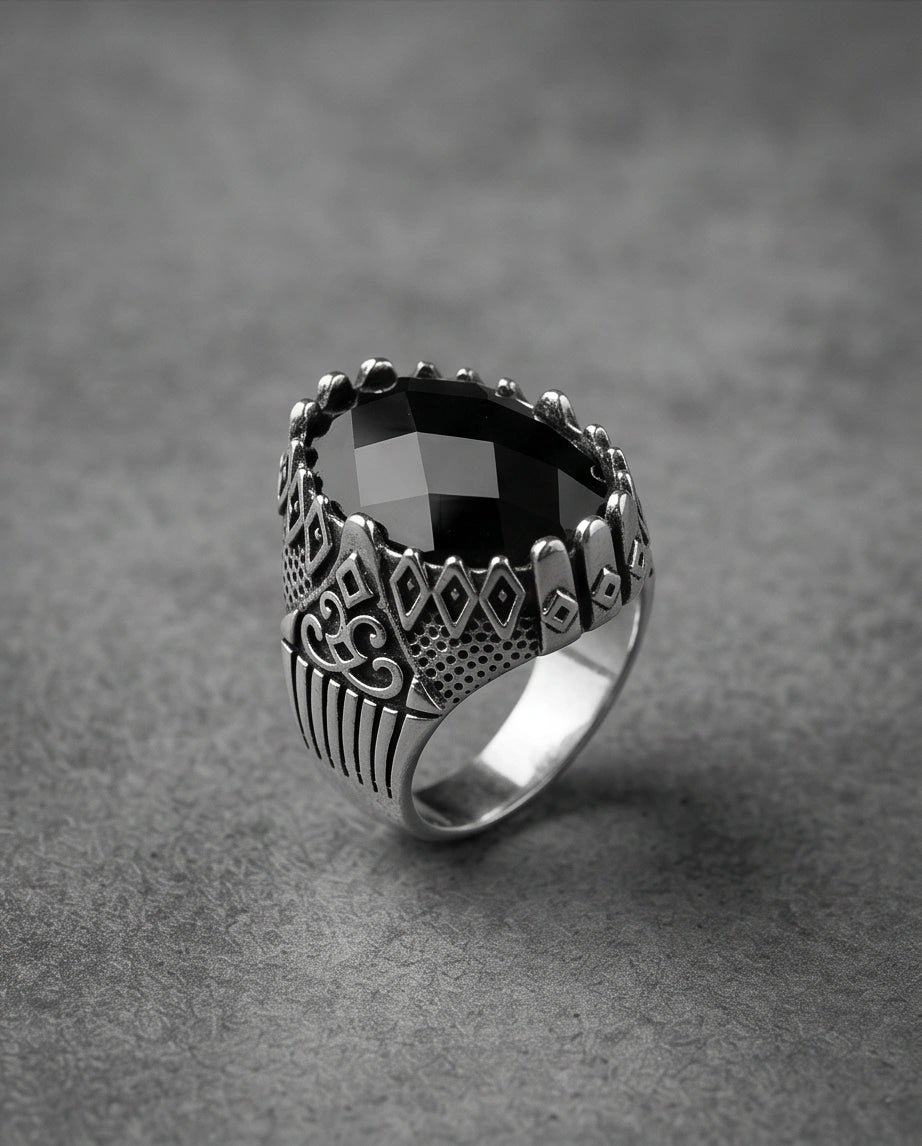 Imperial Onyx Fortress Signet Ring