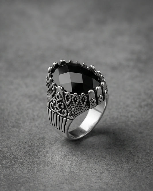 Imperial Onyx Fortress Signet Ring