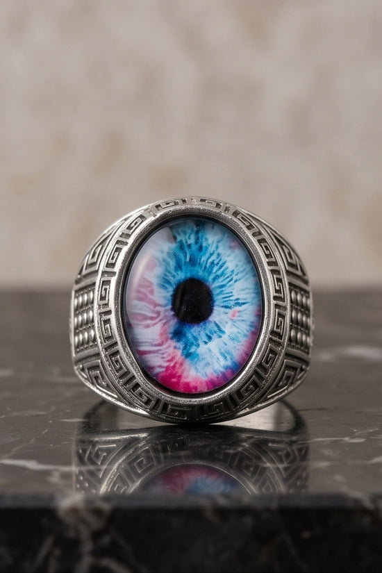 Vintage Sterling Silver Mystic Dual-Tone Eye Ring