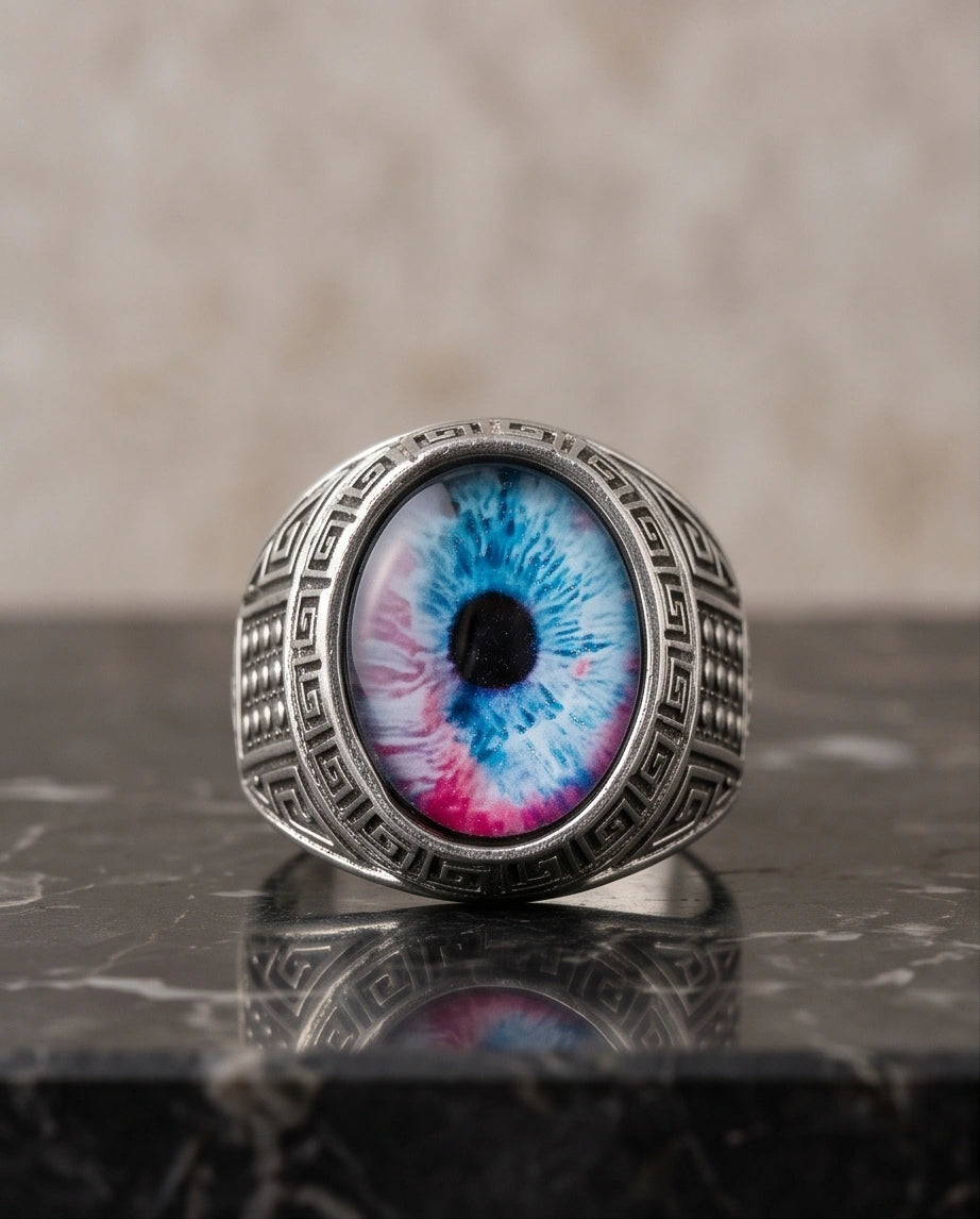 Vintage Sterling Silver Mystic Dual-Tone Eye Ring