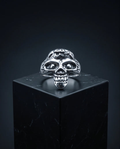 Carved Eyeball Skull Signet Ring