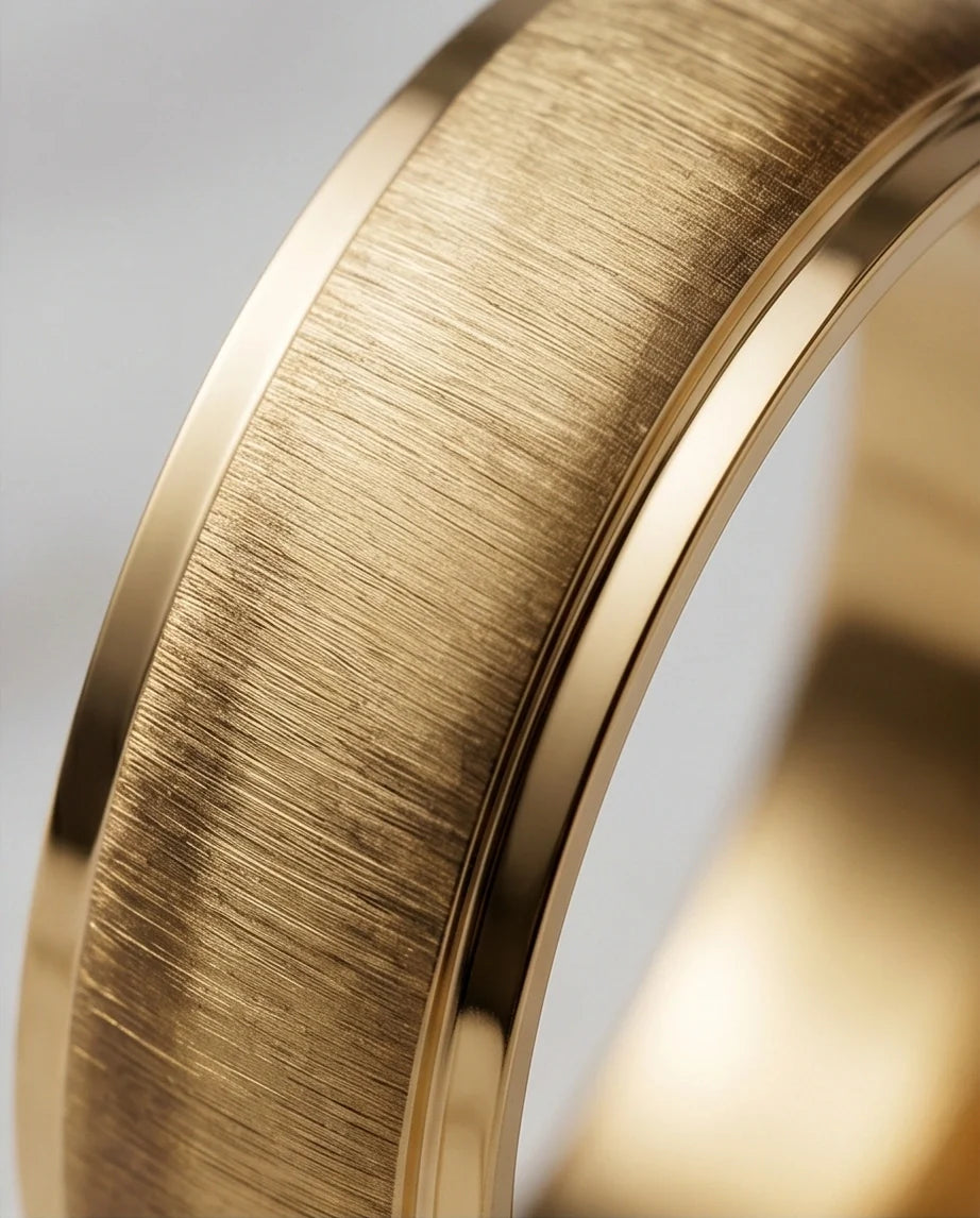 Classic Brushed Gold Band Ring