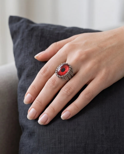 Dragon Eye Lattice Silver Ring