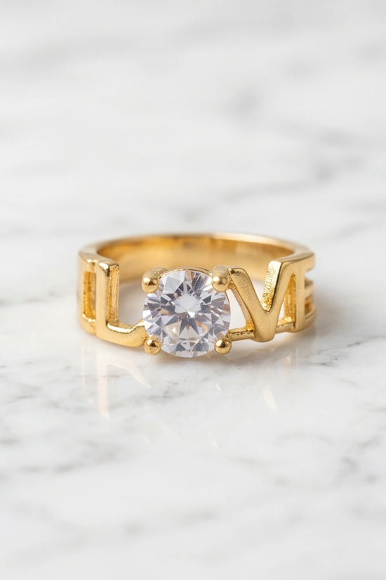 Golden Eternal Love Moissanite Ring