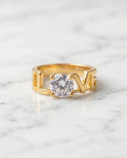 Golden Eternal Love Moissanite Ring