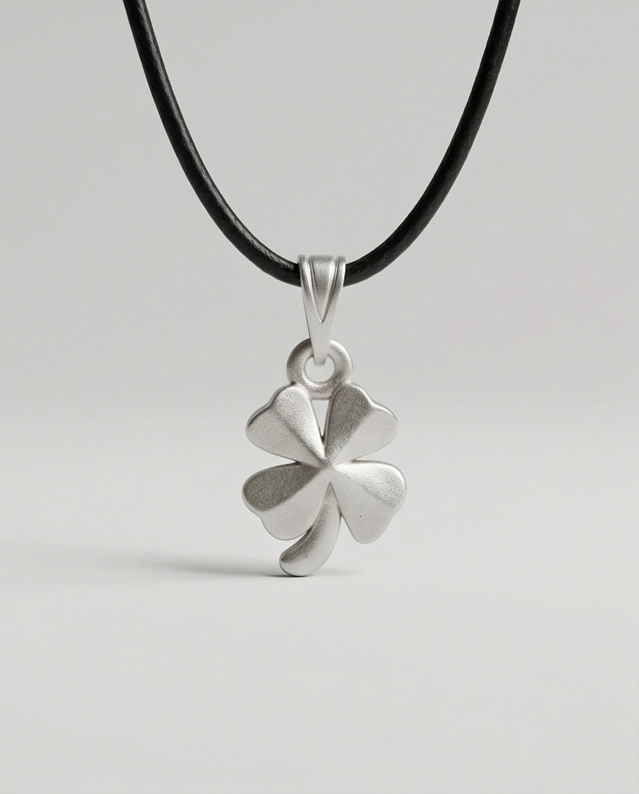 Silver Four-Leaf Clover Luck Necklace