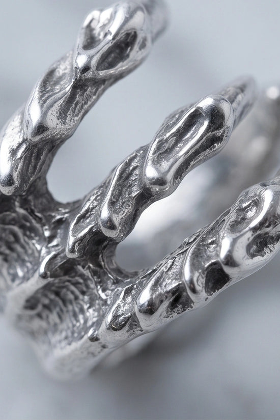 Gothic Dragon Claw Open Band Ring