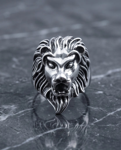 Roaring Majestic Lion Sculpted Ring