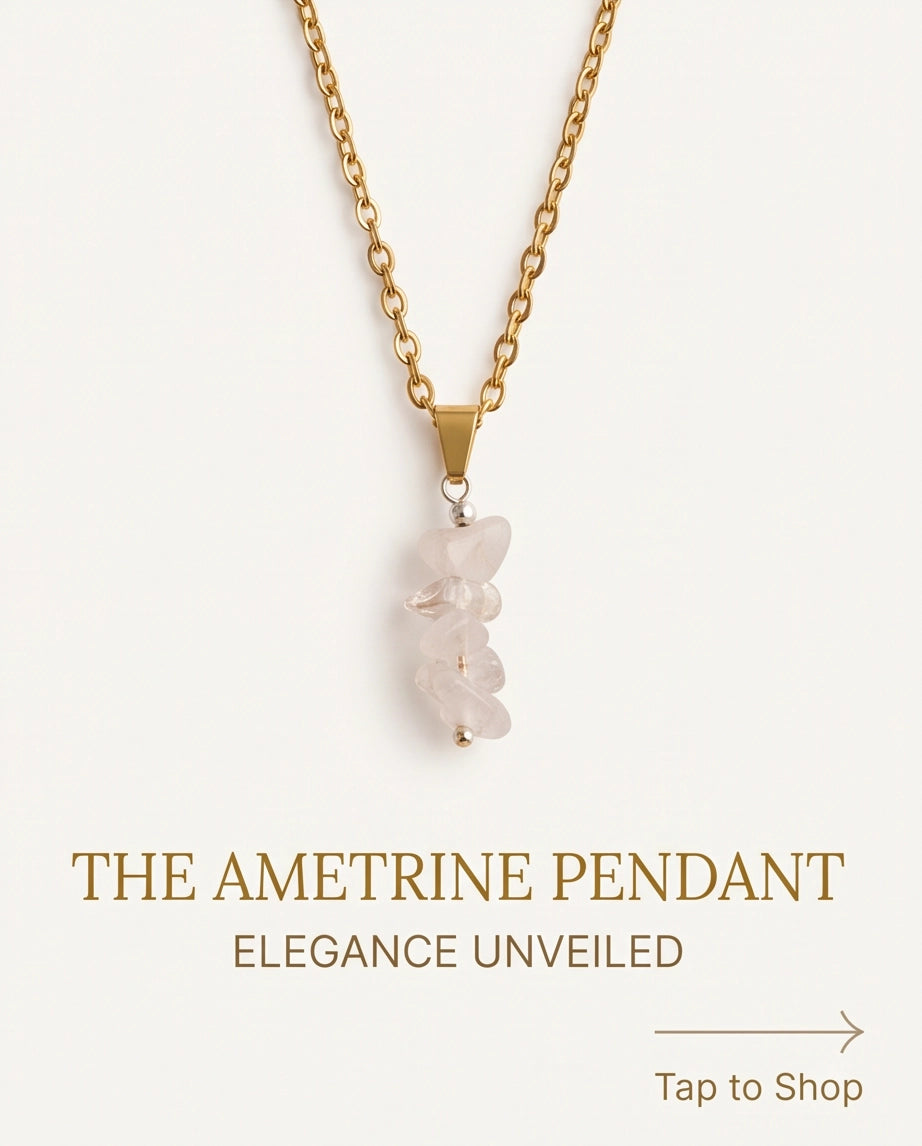 Silver Stacked Raw Rose Quartz Chip Stone Pendant Necklace
