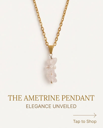 Silver Stacked Raw Rose Quartz Chip Stone Pendant Necklace