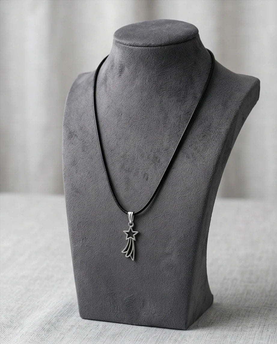 Silver Shooting Star Pendant Necklace