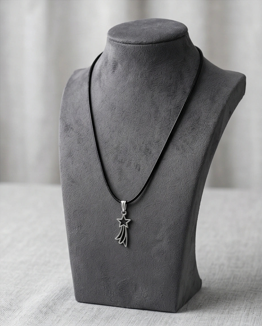 Silver Shooting Star Pendant Necklace