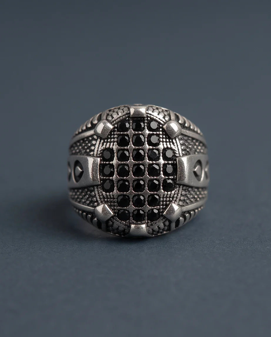 Shadow Cross Pavé Signet Ring