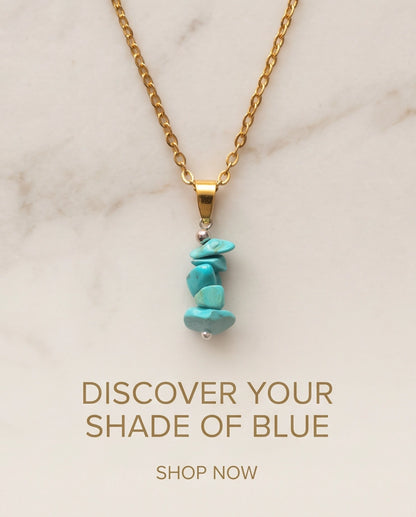 Silver Stacked Raw Turquoise Chip Stone Pendant Necklace