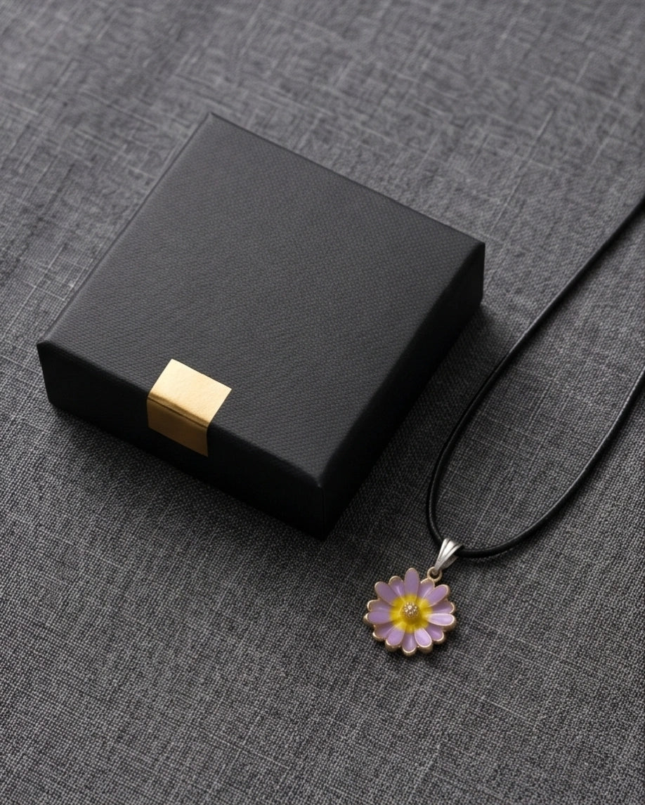 Pastel Lavender Daisy Pendant