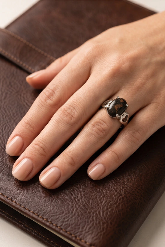 Mystic Meridian Onyx Heart Ring