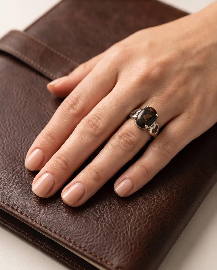 Mystic Meridian Onyx Heart Ring