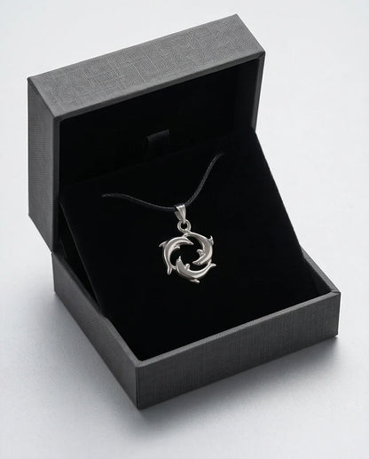 Silver Dolphin Circle Necklace