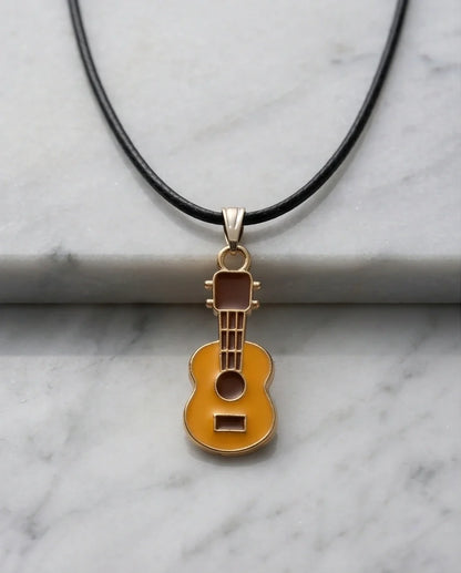 Gold and Yellow Acoustic Guitar Necklace