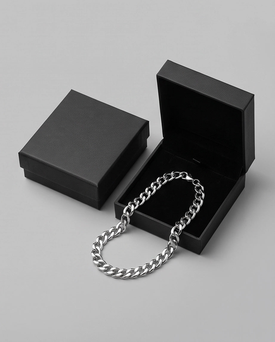 Silver Classic Curb Chain Bracelet