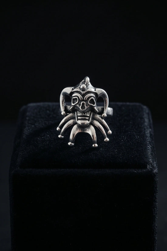 Gothic Sterling Silver Evil Jester Skull Ring