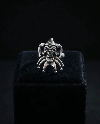 Gothic Sterling Silver Evil Jester Skull Ring