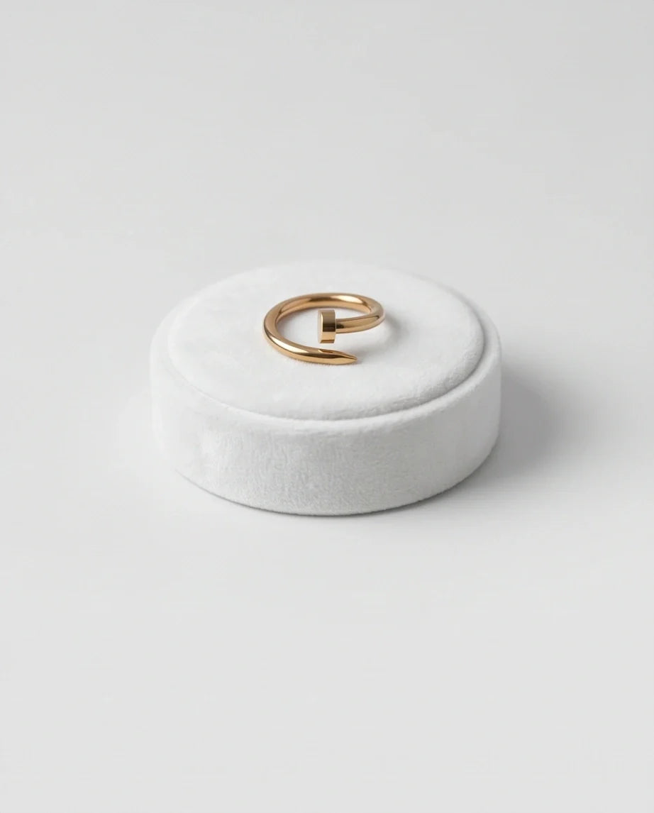 Golden Minimalist Nail Wrap Ring