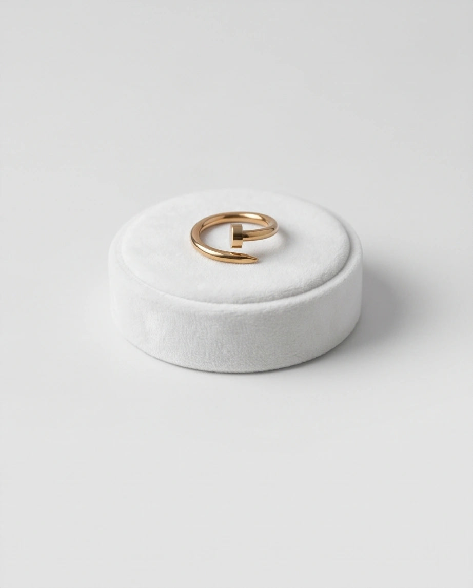 Golden Minimalist Nail Wrap Ring