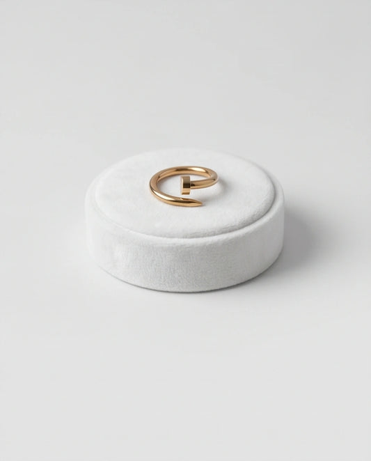 Golden Minimalist Nail Wrap Ring
