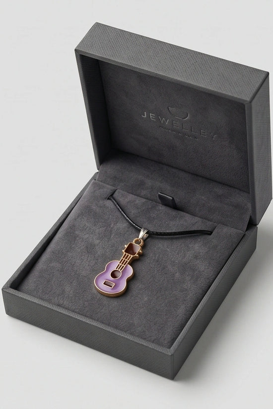 Gold and Purple Acoustic Guitar Necklace