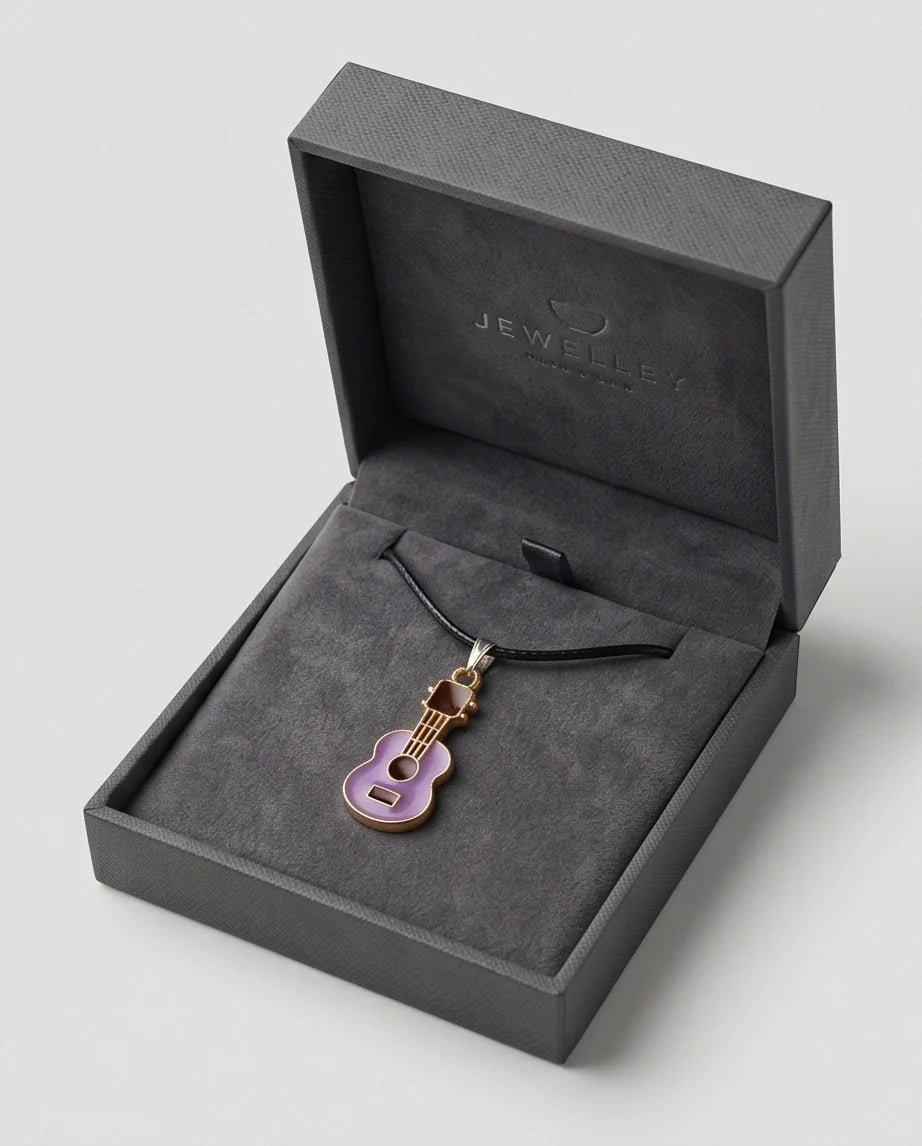 Gold and Purple Acoustic Guitar Necklace