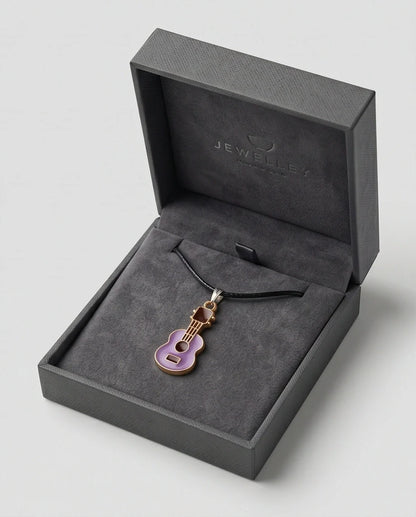 Gold and Purple Acoustic Guitar Necklace