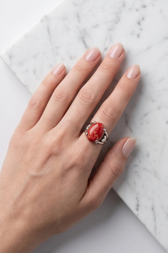 Crimson Heart Imperial Jasper Ring