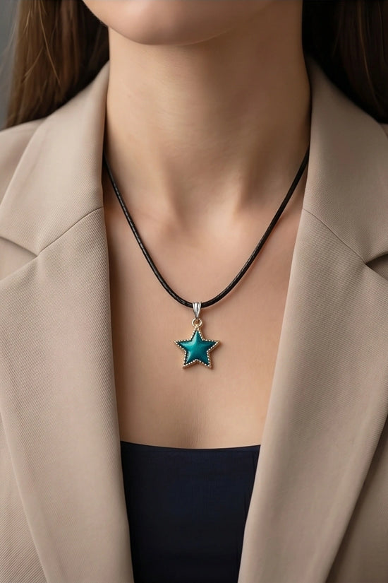 Teal Shimmer Star Pendant