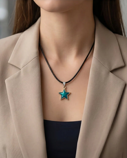 Teal Shimmer Star Pendant