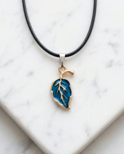 Cyan Leaf Botanical Pendant