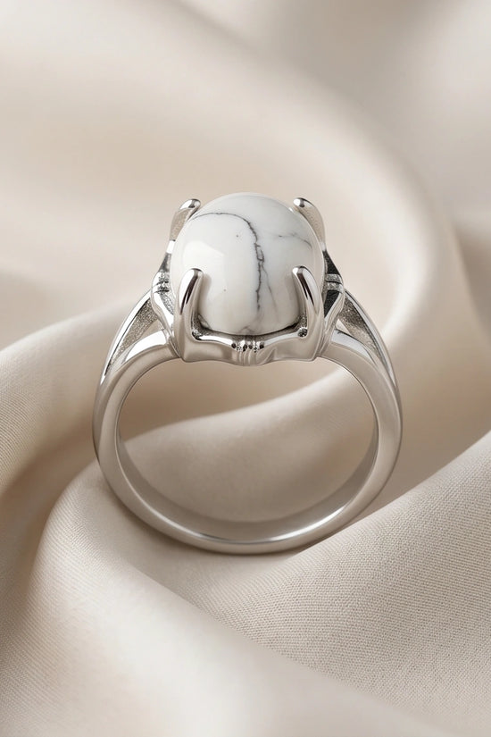 White Canyon Howlite Statement Ring