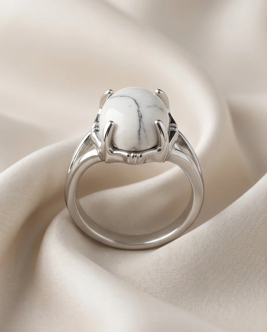 White Canyon Howlite Statement Ring