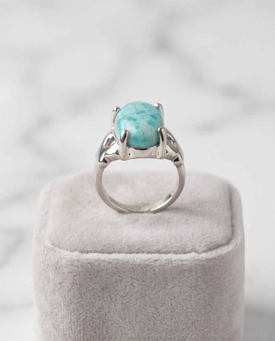 Oceanic Larimar Filigree Ring