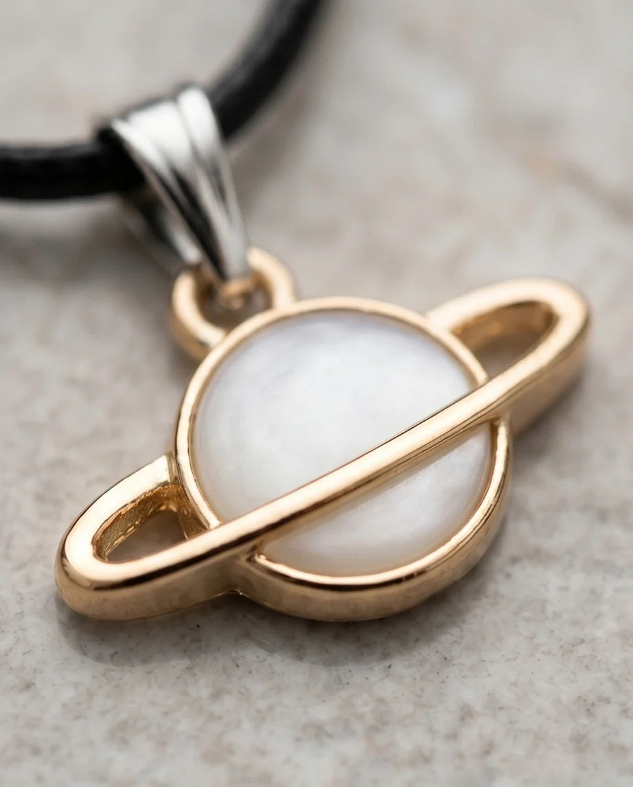 Gold and White Bow Ribbon Necklace