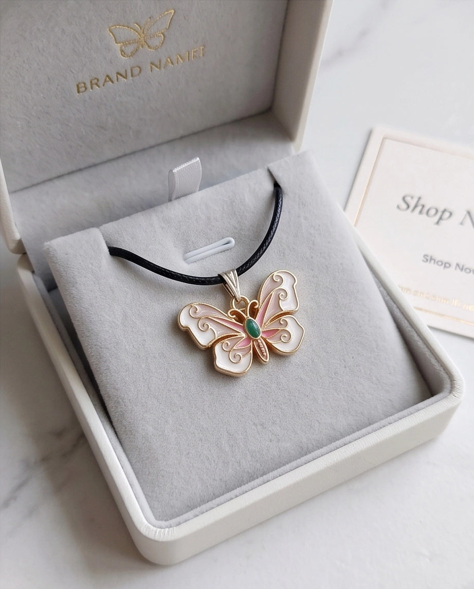 Enchanted Butterfly Gemstone Pendant