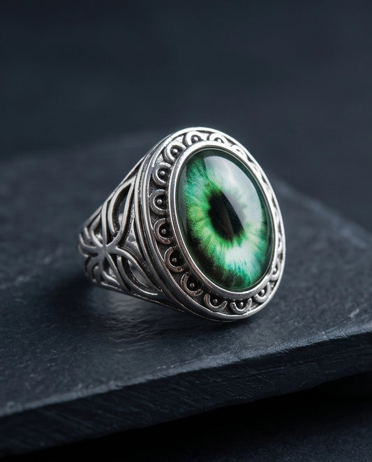 Celtic Eye Filigree Silver Ring