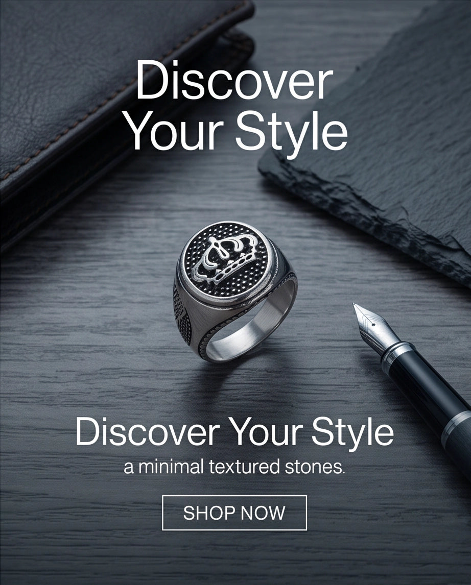 Royal Crest Stippled Signet Silver Ring