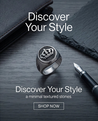 Royal Crest Stippled Signet Silver Ring