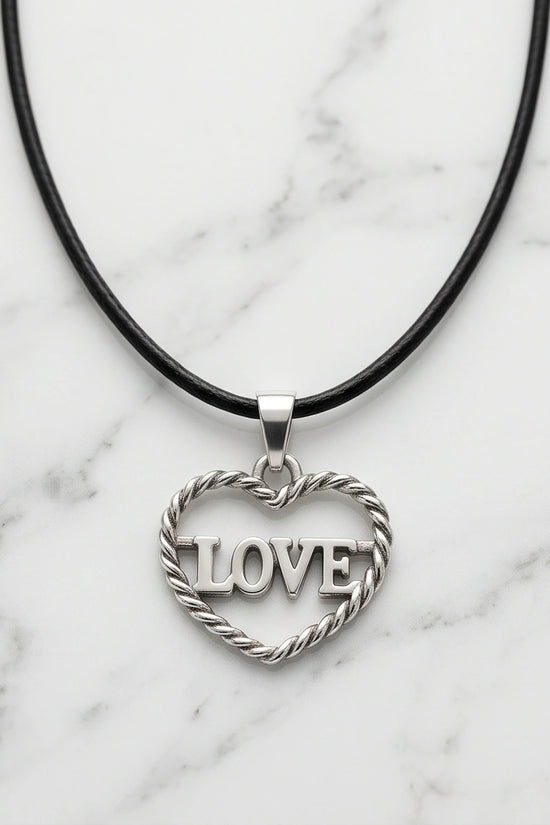 The Sweet Bond: Twisted Heart "LOVE" Pendant Necklace